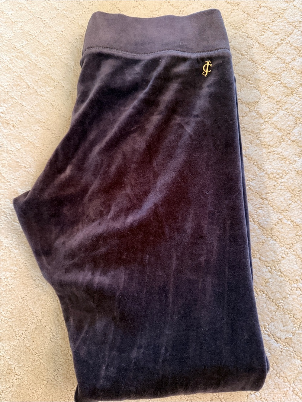 Juicy Couture Black Velvet Logo Leggings